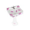 BB Edwardian Bespoke ex showroom: Edwardian Bespoke 56cm  basin Botanical Pink- wall mounted