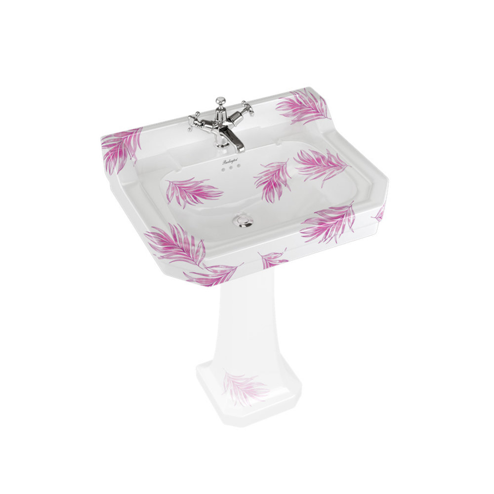 BB Edwardian Bespoke Edwardian Bespoke 62cm  basin Botanical Pink- wall mounted