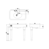 Arcade 900mm Waschbecken mit Keramikbeinen BB Arcade Arcade 900mm Waschbecken mit Keramikbeinen