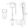 Deco High level s-trap toilet with cistern Imperial Deco High level s-trap toilet with cistern