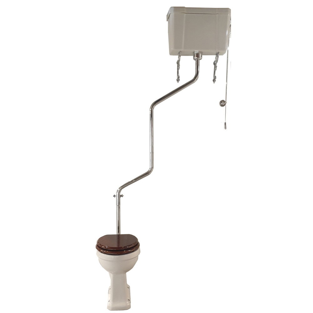 BB Edwardian High level toilet (s-trap) with porcelain cistern and T34 flush pipe