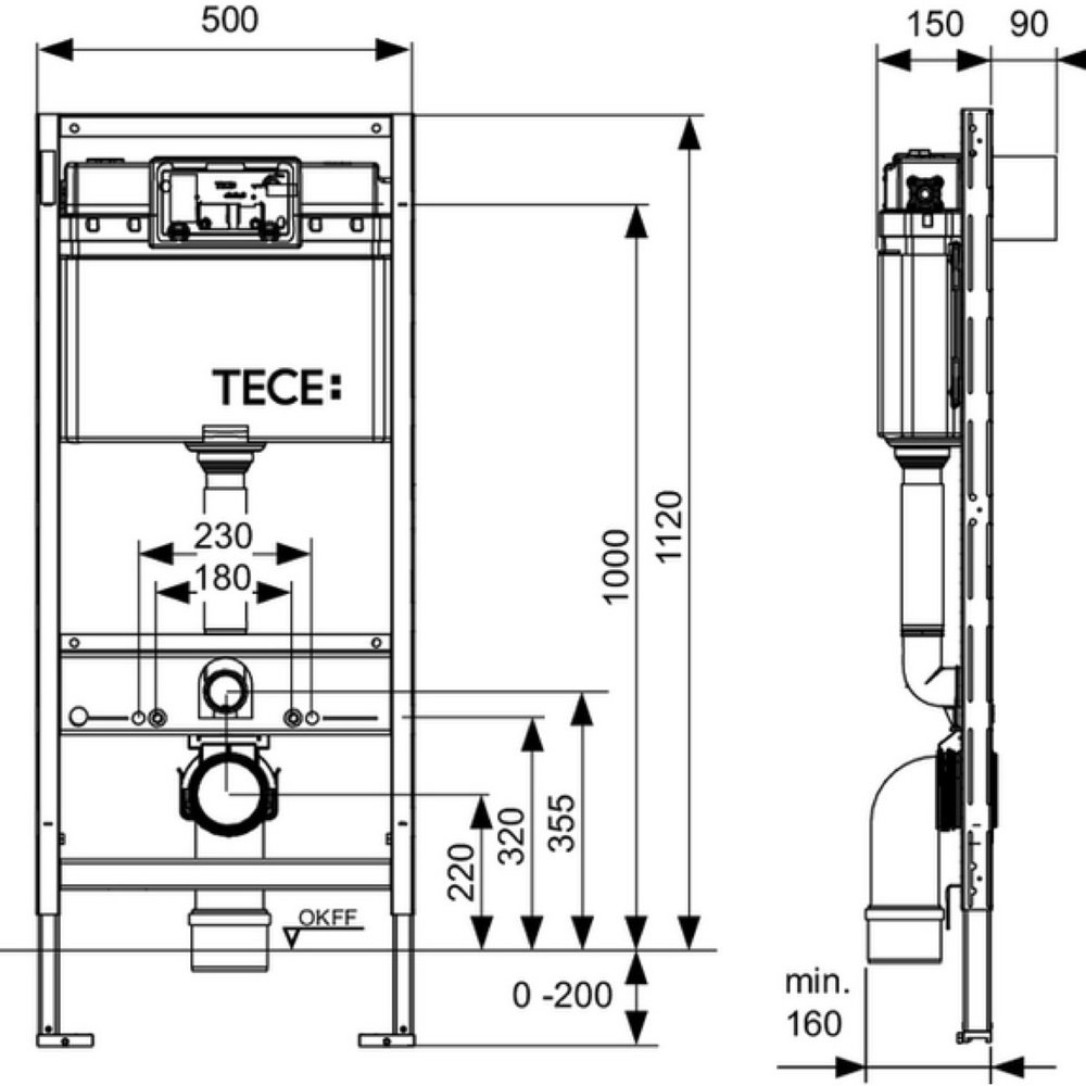 TCH TECE Dual Flush concealed cistern