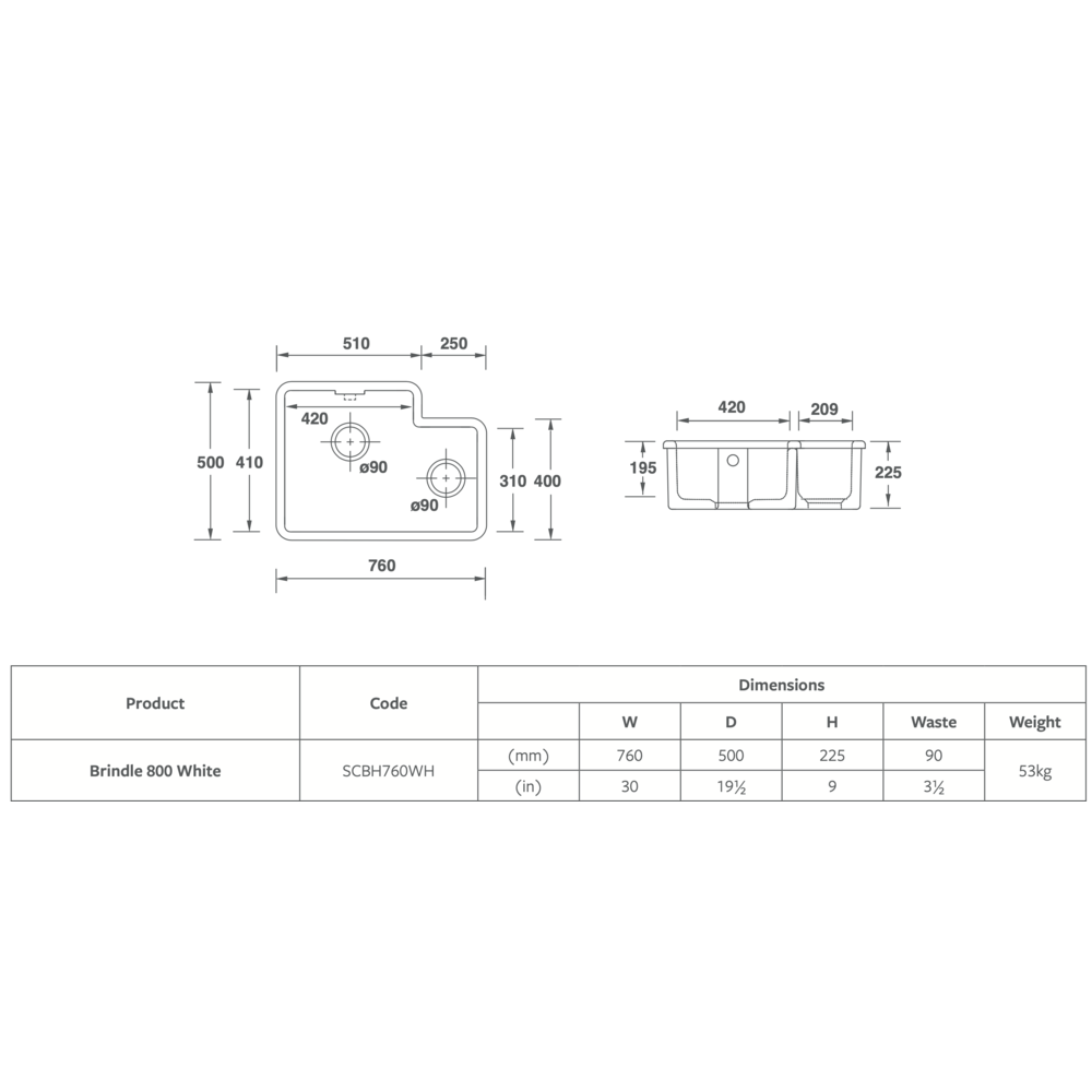 Shaws Kitchen sink Brindle 800