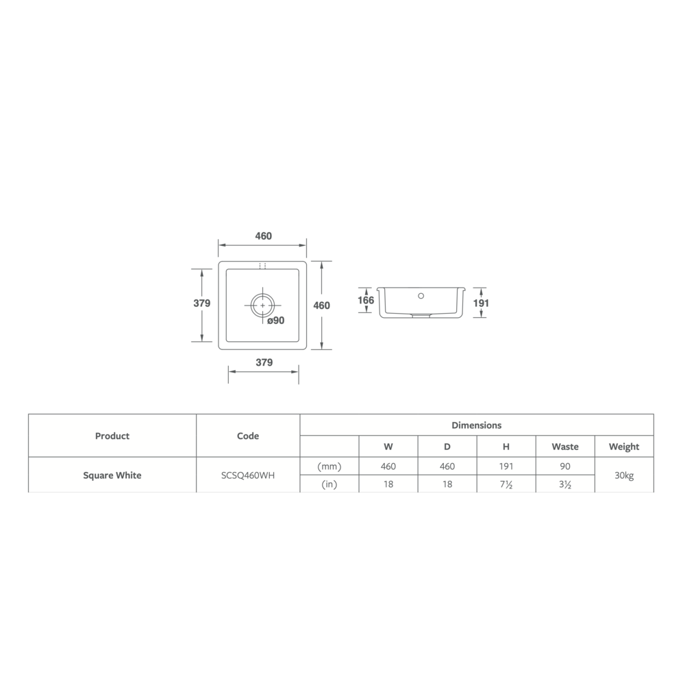 Shaws Kitchen sink Square 460