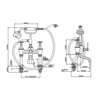 Perrin & Rowe Deco Deco Bad-/douchemengkraan met kruisgrepen E.3101/1