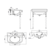 Sbordoni SB Palladio 71.5cm console basin with stand