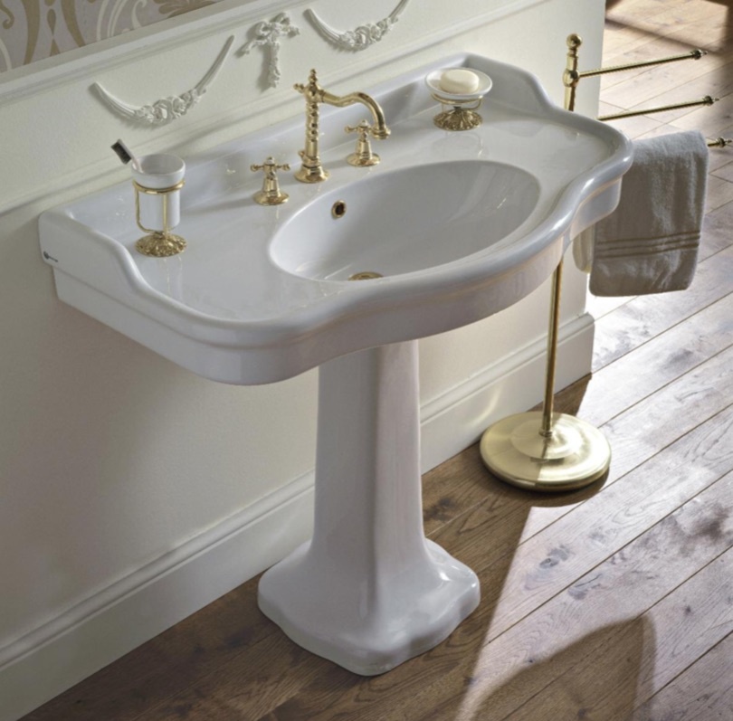 Nostalgie Waschbecken 100cm mit Keramik-Sockel, Sbordoni Palladio