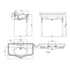 Sbordoni Klassieke wastafel SB Palladio 100cm  met onderstel