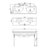 Sbordoni Klassieke wastafel SB Palladio 150cm  met onderstel