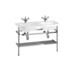 Traditional Double 100cm basin with stainless steel stand Burlington Traditional Double 100cm basin with stainless steel stand