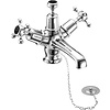 Burlington Claremont Black 1-hole basin mixer with plug & chain