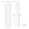 Bard & Brazier B&B Moderner Contemporary-Design Handtuchwärmer D-Rail DRW160/40- 463W