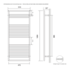 Bard & Brazier B&B Moderner Contemporary-Design Handtuchwärmer D-Rail DRW120/50 - 396W