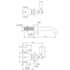 Lefroy Brooks 1900 Classic LB1900 Classic 3-hole wall mounted bath mixer with lever handles WL-1152