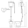 Imperial Bergier high level toilet with cistern - p-trap