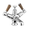 Burlington Kensington Walnut 1-hole basin mixer with Click-Clack waste