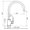 Perrin & Rowe Contemporary Keukenkraan Juliet E.4912  met C-uitloop