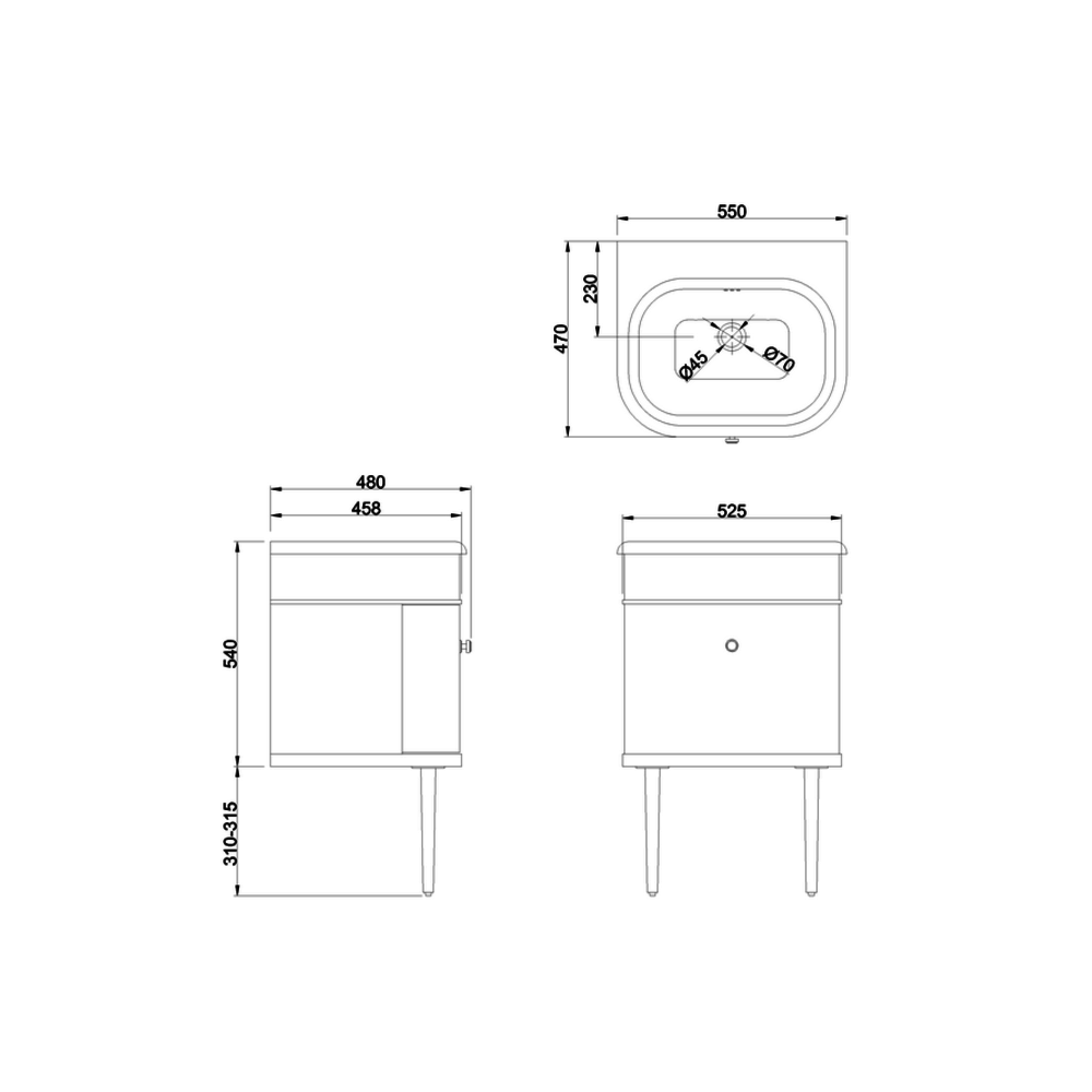 BB Chalfont Chalfont 550mm single drawer unit CH55-B7E