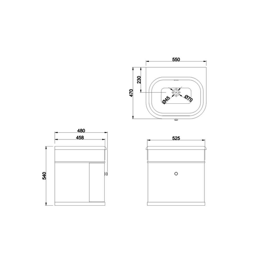 BB Chalfont Chalfont 550mm single drawer unit CH55-B7E