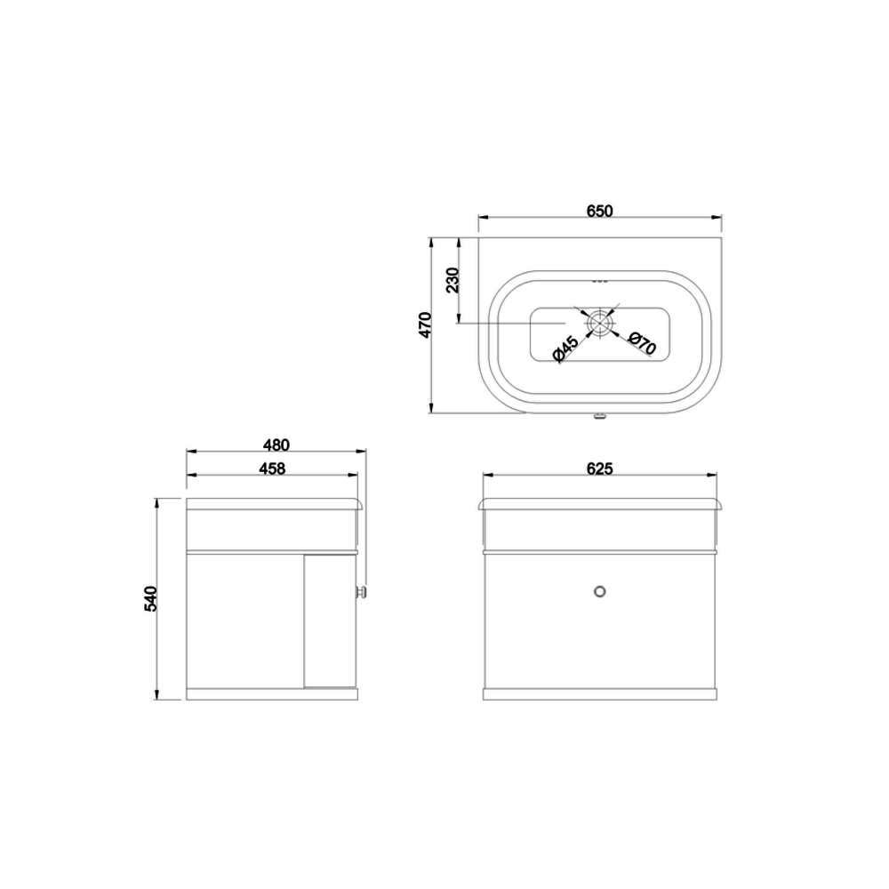 BB Chalfont Chalfont 650mm single drawer unit CH65-B8E