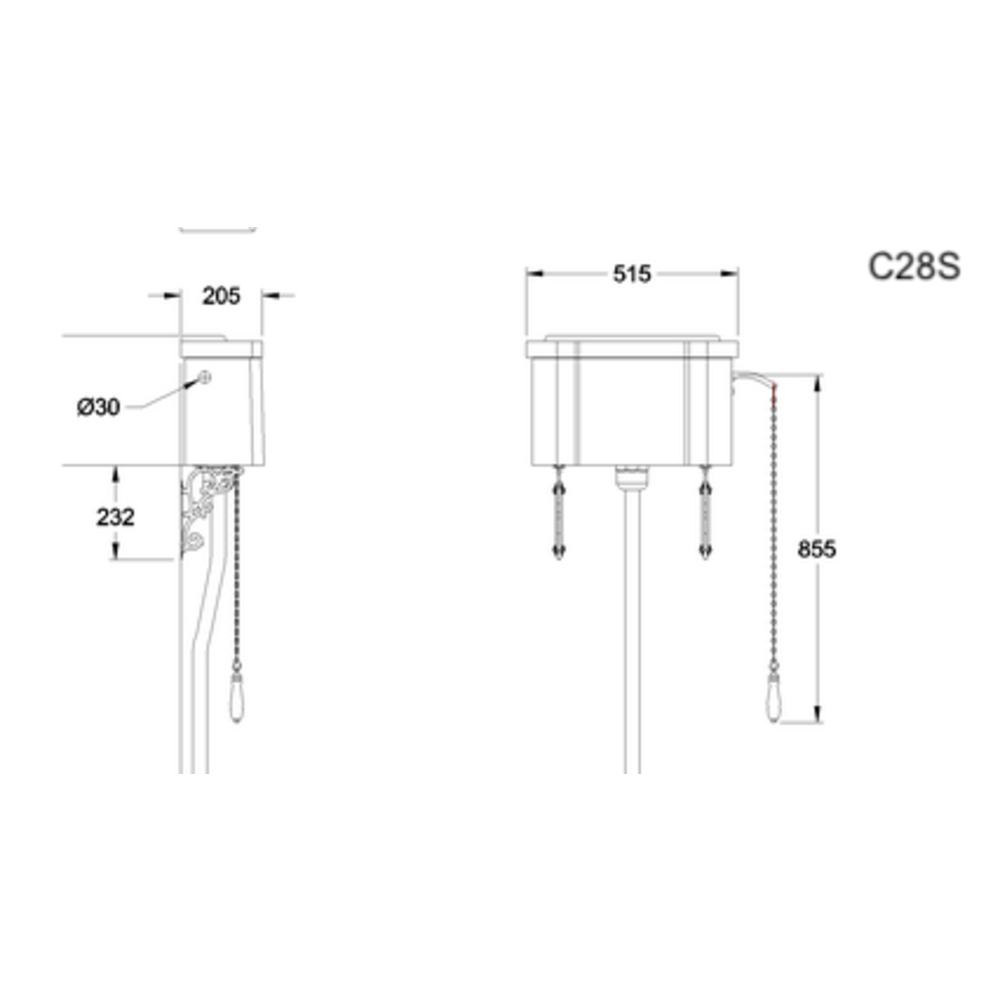 Burlington High Level Flush Pipe Kit Set T34 (mit oder ohne Spülkasten)