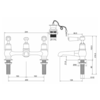 Kensington Walnut 2-hole bridge basin mixer with waste Burlington Kensington Walnut 2-hole bridge basin mixer with waste