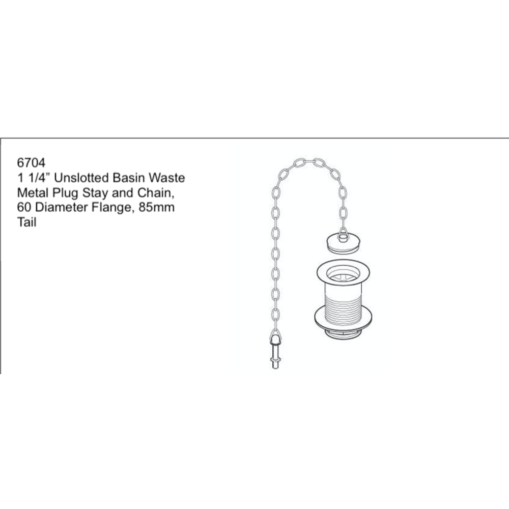 Perrin & Rowe P&R wastafel waste met stop en ketting  E.6704