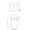 Retro wastafel Deco 63cm met metalen onderstel Perrin & Rowe Deco Retro wastafel Deco 63cm met metalen onderstel