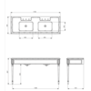 Lefroy Brooks Marble LB Mackintosh double black marquina marble console with square deco legs LB-6443BK