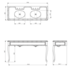 Lefroy Brooks Marble LB La Chapelle double carrara marble console with cabriole legs LB-6435WH