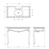 Lefroy Brooks Marble LB La Chapelle single carrara marble console with cabriole legs LB-6335WH