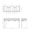 Lefroy Brooks Marble LB Edwardian dubbele Black Marquina marmer console wastafel met poten LB-6434BK