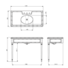 Lefroy Brooks Marble LB Edwardian Black Marquina marmer console wastafel met poten LB-6334BK