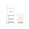 65 Waschtischschrank mit Minerva-Platte Black Granite und Waschbecken FF9-BB66 BB Edwardian 65 Waschtischschrank mit Minerva-Platte Black Granite und Waschbecken FF9-BB66