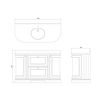 134 Waschtischschrank mit Minerva-Platte Carrara weiss und Waschbecken FC4-BC13 BB Edwardian 134 Waschtischschrank mit Minerva-Platte Carrara weiss und Waschbecken FC4-BC13