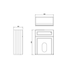 60cm WC-unit met wandtoilet staand en inbouw reservoir W60-P14 BB Edwardian 60cm WC-unit met wandtoilet staand en inbouw reservoir W60-P14