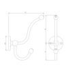 Lefroy Brooks 1900 Classic LB1900 Classic  Double robe hook LB-4511