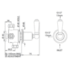 Perrin & Rowe Victorian White PR 3 way diverter with lever E.5542