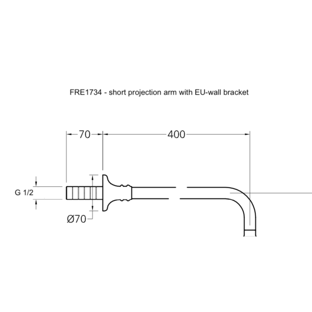 Lefroy Brooks LB1910 La Chapelle shower  arm projection 400mm (FRE1734) or 530mm (FRE1735)