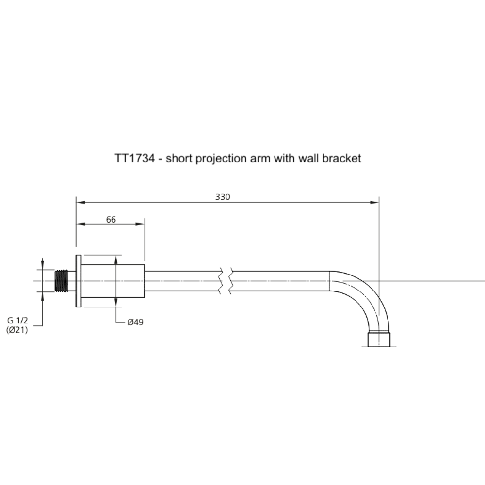 Lefroy Brooks LB1920 Ten Ten  Duscharm Ausladung 330mm (TT-1734) oder 500mm (TT-1735)