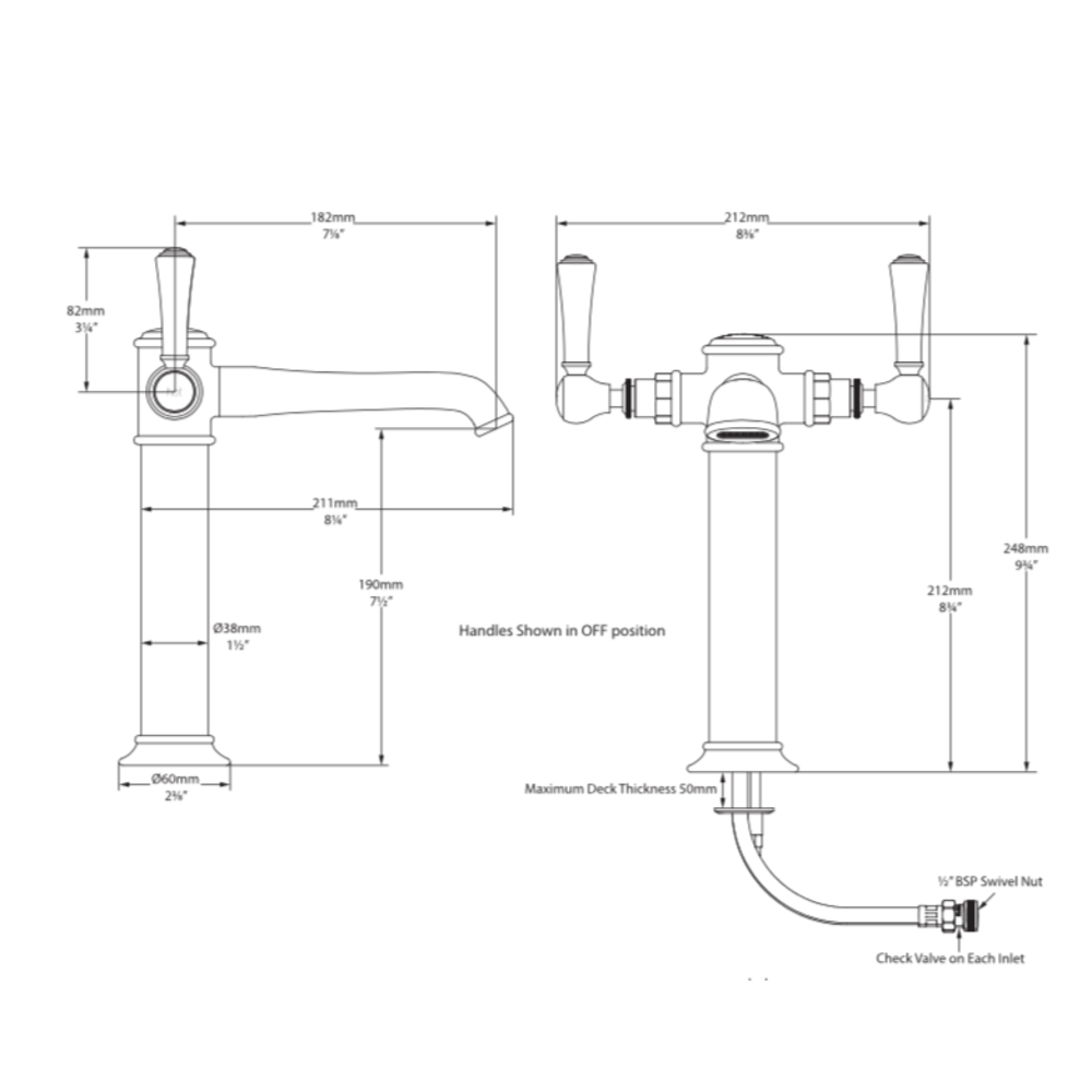 ex Showroom: Staffordshire 1-hole basin mixer STA-11