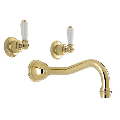 Victorian White 3-hole bath mixer E.3518