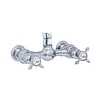 Perrin & Rowe Victorian White PR two handle shower mixer with crosstops  & fixed riser E.5513+E.5381