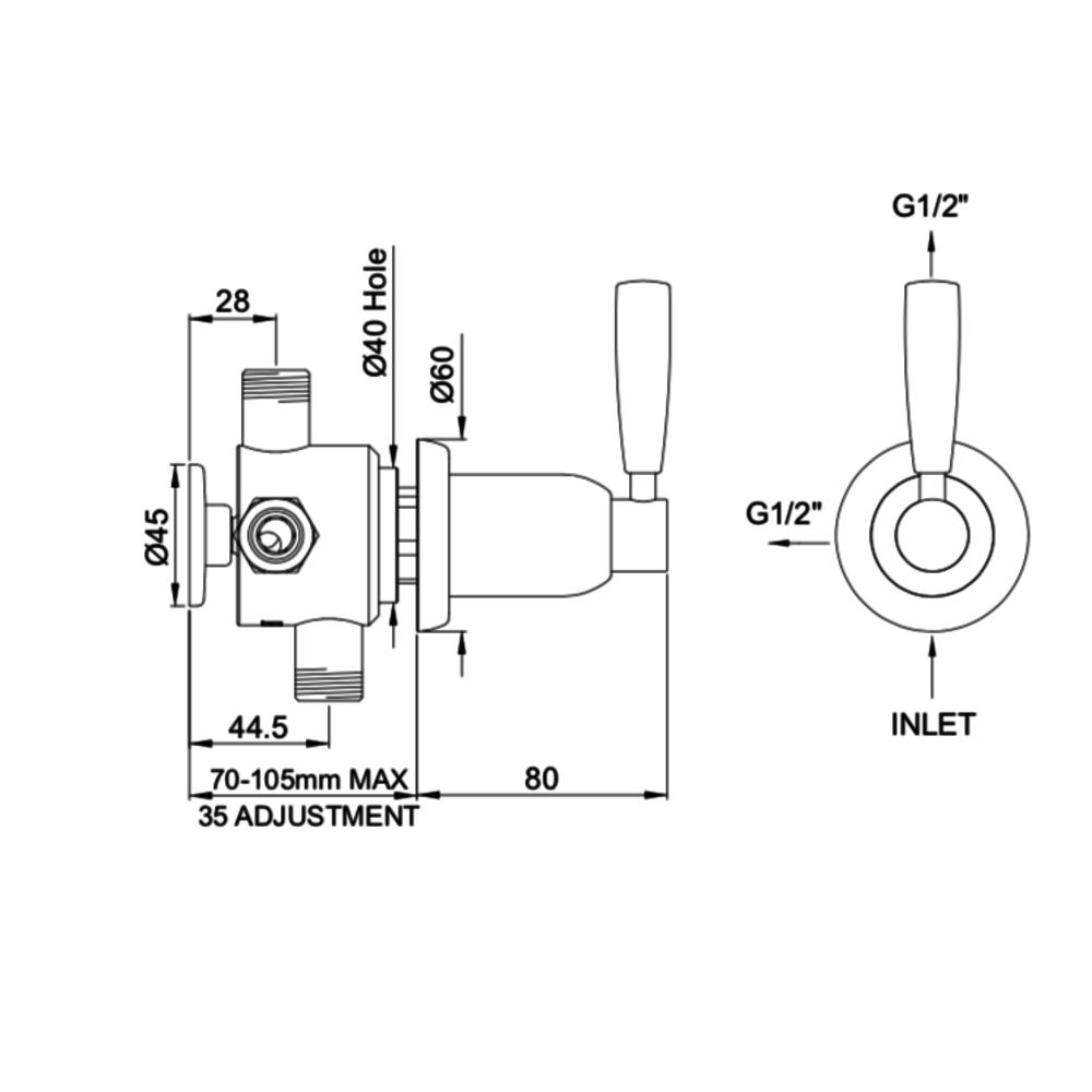 Perrin & Rowe Langbourn Langbourn 3 way diverter with lever E.5842