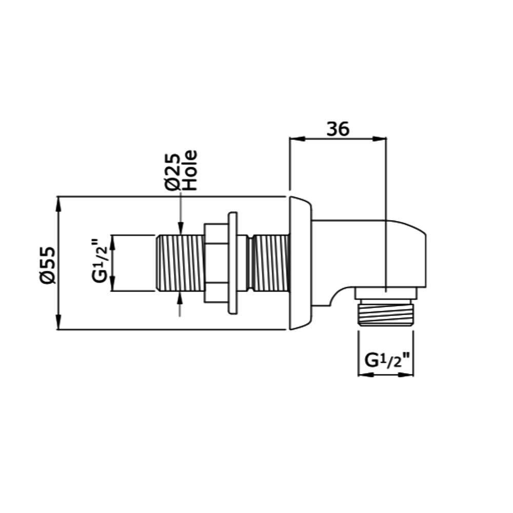 Perrin & Rowe Langbourn Langbourn wall outlet (G1/2") E.5846