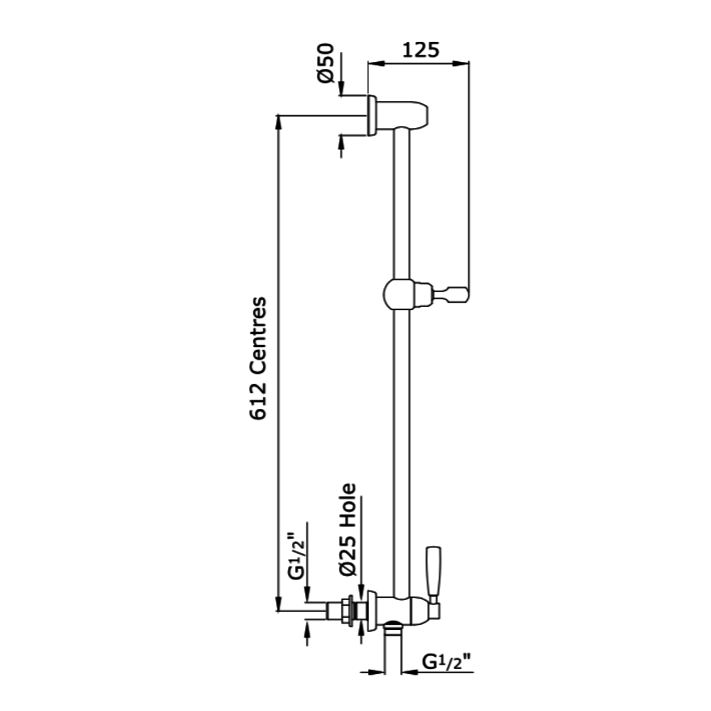 Perrin & Rowe Langbourn Langbourn Handduschstange  mit Absperrventil E.5350