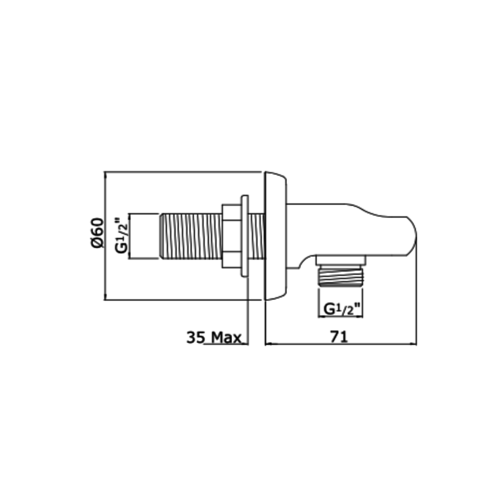 Perrin & Rowe Langbourn Langbourn wall outlet with parking bracket E.5302