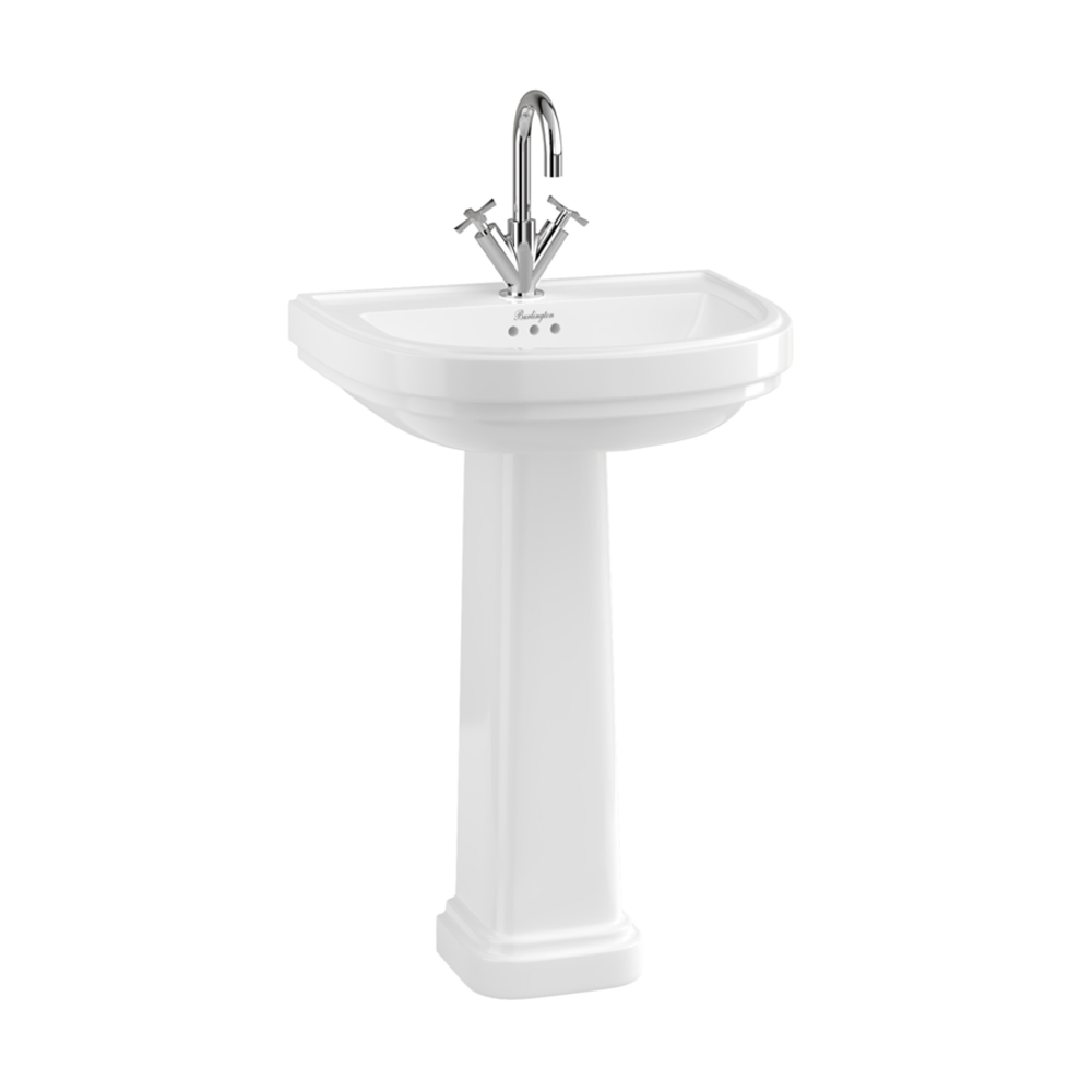 BB Riviera Art Deco basin Riviera  D-Shape with pedestal