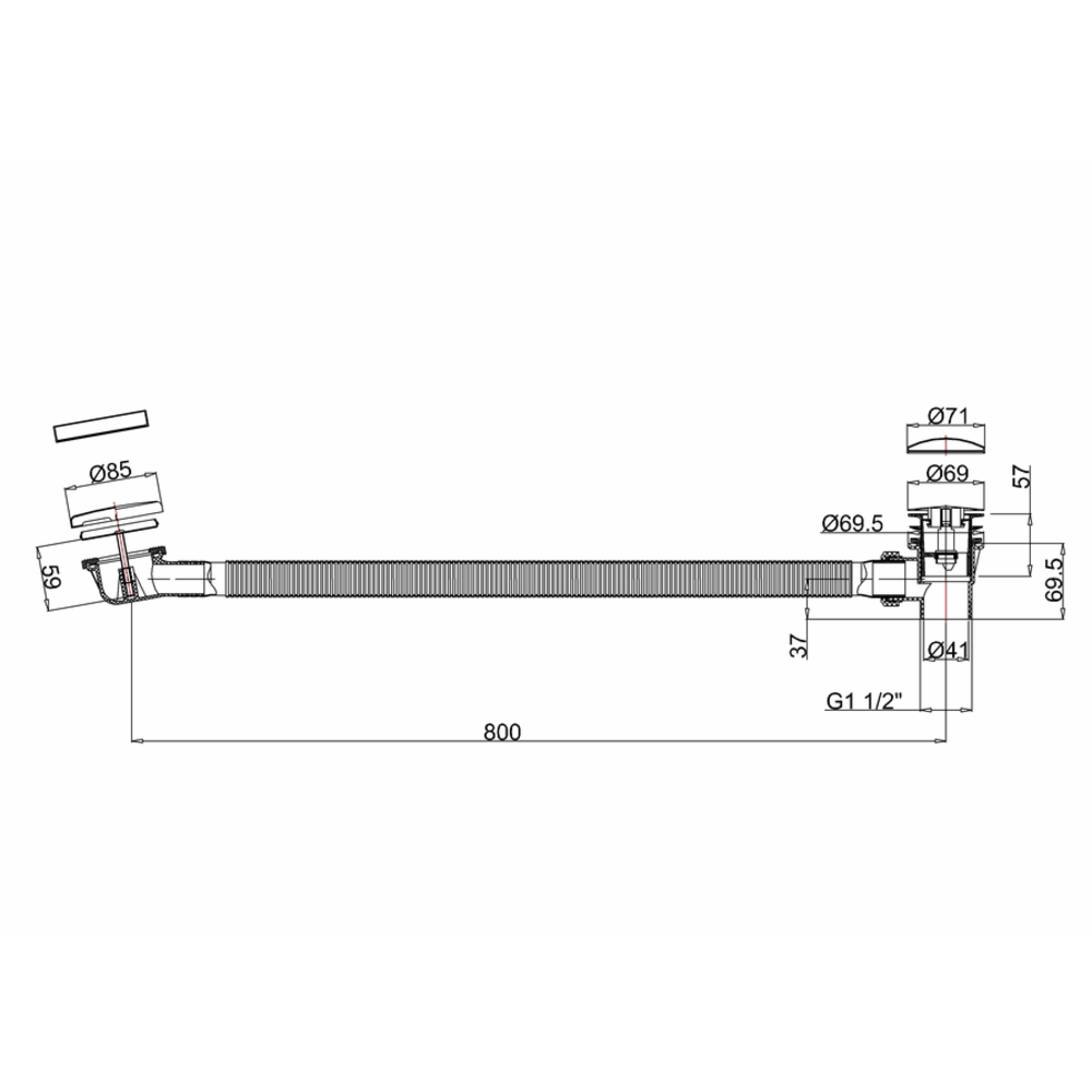 Clearwater Burlington bath overflow with click-clack waste CW8