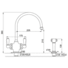 Perrin & Rowe Traditional Küchenarmatur Parthian E.1537 Triflow Filterarmatur mit Handbrause